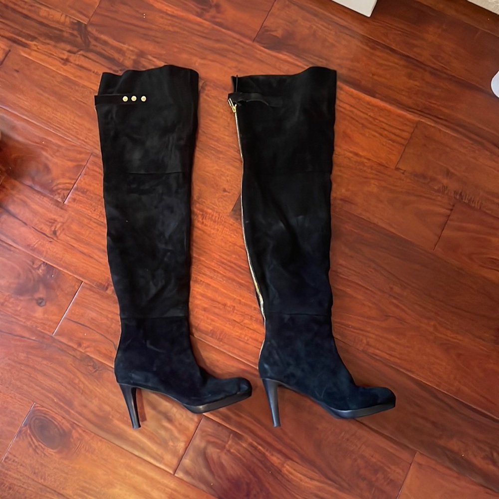 Kelsi girl over the knee suede black boots